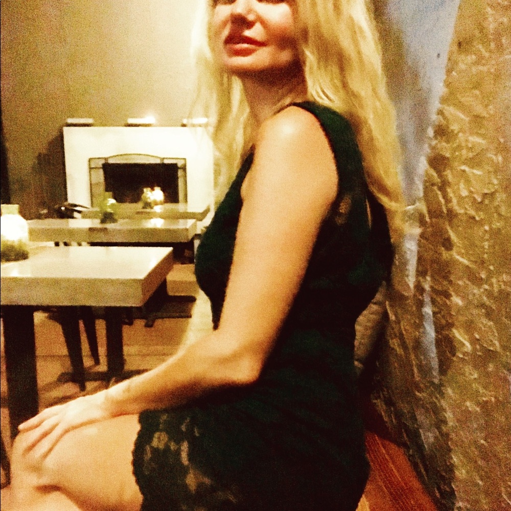 Green lace Bebe dress